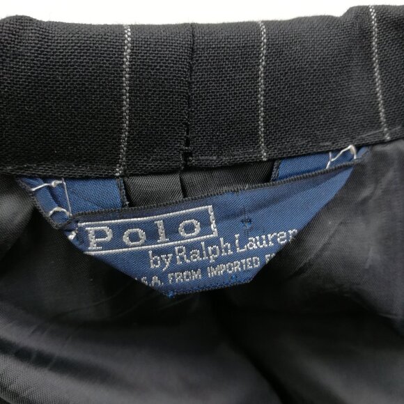 Vintage Polo Ralph Lauren Suit 38R Flannel Wool Chalk Striped 33x29 USA Made - Picture 6 of 16